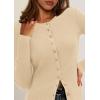 imagePRETTYGARDEN Womens 2026 Fall Cardigan Sweaters Lightweight Long Sleeve Button up Ribbed Knit Tops Winter Fashion ClothesBeige