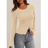 imagePRETTYGARDEN Womens 2026 Fall Cardigan Sweaters Lightweight Long Sleeve Button up Ribbed Knit Tops Winter Fashion ClothesBeige