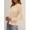 imagePRETTYGARDEN Womens 2026 Fall Cardigan Sweaters Lightweight Long Sleeve Button up Ribbed Knit Tops Winter Fashion ClothesBeige