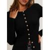 imagePRETTYGARDEN Womens 2026 Fall Cardigan Sweaters Lightweight Long Sleeve Button up Ribbed Knit Tops Winter Fashion ClothesBlack
