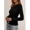 imagePRETTYGARDEN Womens 2026 Fall Cardigan Sweaters Lightweight Long Sleeve Button up Ribbed Knit Tops Winter Fashion ClothesBlack