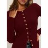 imagePRETTYGARDEN Womens 2026 Fall Cardigan Sweaters Lightweight Long Sleeve Button up Ribbed Knit Tops Winter Fashion ClothesBurgundy