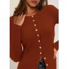 imagePRETTYGARDEN Womens 2026 Fall Cardigan Sweaters Lightweight Long Sleeve Button up Ribbed Knit Tops Winter Fashion ClothesCaramel
