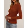 imagePRETTYGARDEN Womens 2026 Fall Cardigan Sweaters Lightweight Long Sleeve Button up Ribbed Knit Tops Winter Fashion ClothesCaramel