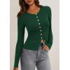 imagePRETTYGARDEN Womens 2026 Fall Cardigan Sweaters Lightweight Long Sleeve Button up Ribbed Knit Tops Winter Fashion ClothesDark Green
