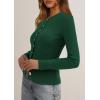 imagePRETTYGARDEN Womens 2026 Fall Cardigan Sweaters Lightweight Long Sleeve Button up Ribbed Knit Tops Winter Fashion ClothesDark Green