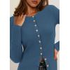 imagePRETTYGARDEN Womens 2026 Fall Cardigan Sweaters Lightweight Long Sleeve Button up Ribbed Knit Tops Winter Fashion ClothesDusty Blue