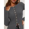 imagePRETTYGARDEN Womens 2026 Fall Cardigan Sweaters Lightweight Long Sleeve Button up Ribbed Knit Tops Winter Fashion ClothesGrey