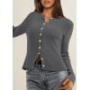imagePRETTYGARDEN Womens 2026 Fall Cardigan Sweaters Lightweight Long Sleeve Button up Ribbed Knit Tops Winter Fashion ClothesGrey