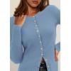 imagePRETTYGARDEN Womens 2026 Fall Cardigan Sweaters Lightweight Long Sleeve Button up Ribbed Knit Tops Winter Fashion ClothesLight Blue