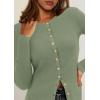 imagePRETTYGARDEN Womens 2026 Fall Cardigan Sweaters Lightweight Long Sleeve Button up Ribbed Knit Tops Winter Fashion ClothesLight Green