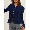 imagePRETTYGARDEN Womens 2026 Fall Cardigan Sweaters Lightweight Long Sleeve Button up Ribbed Knit Tops Winter Fashion ClothesNavy Blue