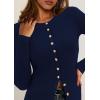 imagePRETTYGARDEN Womens 2026 Fall Cardigan Sweaters Lightweight Long Sleeve Button up Ribbed Knit Tops Winter Fashion ClothesNavy Blue