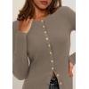 imagePRETTYGARDEN Womens 2026 Fall Cardigan Sweaters Lightweight Long Sleeve Button up Ribbed Knit Tops Winter Fashion ClothesTaupe