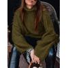 imagePRETTYGARDEN Womens 2026 Fall Turtleneck Oversized Sweaters Long Sleeve Chunky Knit Pullover Tops Winter Fashion ClothesArmy Green