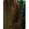 imagePRETTYGARDEN Womens 2026 Fall Turtleneck Oversized Sweaters Long Sleeve Chunky Knit Pullover Tops Winter Fashion ClothesArmy Green