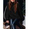 imagePRETTYGARDEN Womens 2026 Fall Turtleneck Oversized Sweaters Long Sleeve Chunky Knit Pullover Tops Winter Fashion ClothesBlack