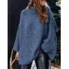 imagePRETTYGARDEN Womens 2026 Fall Turtleneck Oversized Sweaters Long Sleeve Chunky Knit Pullover Tops Winter Fashion ClothesBlue