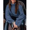 imagePRETTYGARDEN Womens 2026 Fall Turtleneck Oversized Sweaters Long Sleeve Chunky Knit Pullover Tops Winter Fashion ClothesBlue