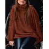 imagePRETTYGARDEN Womens 2026 Fall Turtleneck Oversized Sweaters Long Sleeve Chunky Knit Pullover Tops Winter Fashion ClothesBrick Red