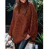 imagePRETTYGARDEN Womens 2026 Fall Turtleneck Oversized Sweaters Long Sleeve Chunky Knit Pullover Tops Winter Fashion ClothesBrick Red