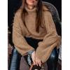 imagePRETTYGARDEN Womens 2026 Fall Turtleneck Oversized Sweaters Long Sleeve Chunky Knit Pullover Tops Winter Fashion ClothesCamel