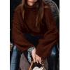 imagePRETTYGARDEN Womens 2026 Fall Turtleneck Oversized Sweaters Long Sleeve Chunky Knit Pullover Tops Winter Fashion ClothesDark Brown
