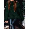 imagePRETTYGARDEN Womens 2026 Fall Turtleneck Oversized Sweaters Long Sleeve Chunky Knit Pullover Tops Winter Fashion ClothesDark Green