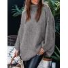 imagePRETTYGARDEN Womens 2026 Fall Turtleneck Oversized Sweaters Long Sleeve Chunky Knit Pullover Tops Winter Fashion ClothesGrey