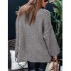 imagePRETTYGARDEN Womens 2026 Fall Turtleneck Oversized Sweaters Long Sleeve Chunky Knit Pullover Tops Winter Fashion ClothesGrey