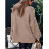 imagePRETTYGARDEN Womens 2026 Fall Turtleneck Oversized Sweaters Long Sleeve Chunky Knit Pullover Tops Winter Fashion ClothesKhaki