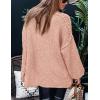 imagePRETTYGARDEN Womens 2026 Fall Turtleneck Oversized Sweaters Long Sleeve Chunky Knit Pullover Tops Winter Fashion ClothesLight Pink