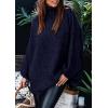 imagePRETTYGARDEN Womens 2026 Fall Turtleneck Oversized Sweaters Long Sleeve Chunky Knit Pullover Tops Winter Fashion ClothesNavy Blue