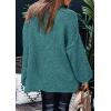 imagePRETTYGARDEN Womens 2026 Fall Turtleneck Oversized Sweaters Long Sleeve Chunky Knit Pullover Tops Winter Fashion ClothesTeal