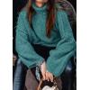 imagePRETTYGARDEN Womens 2026 Fall Turtleneck Oversized Sweaters Long Sleeve Chunky Knit Pullover Tops Winter Fashion ClothesTeal