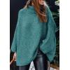 imagePRETTYGARDEN Womens 2026 Fall Turtleneck Oversized Sweaters Long Sleeve Chunky Knit Pullover Tops Winter Fashion ClothesTeal