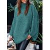 imagePRETTYGARDEN Womens 2026 Fall Turtleneck Oversized Sweaters Long Sleeve Chunky Knit Pullover Tops Winter Fashion ClothesTeal