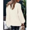 imagePRETTYGARDEN Womens 2026 Fall Turtleneck Oversized Sweaters Long Sleeve Chunky Knit Pullover Tops Winter Fashion ClothesWhite
