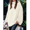 imagePRETTYGARDEN Womens 2026 Fall Turtleneck Oversized Sweaters Long Sleeve Chunky Knit Pullover Tops Winter Fashion ClothesWhite