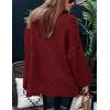 imagePRETTYGARDEN Womens 2026 Fall Turtleneck Oversized Sweaters Long Sleeve Chunky Knit Pullover Tops Winter Fashion ClothesWine Red