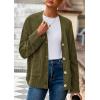 imagePRETTYGARDEN Womens 2026 Oversized Cardigan Sweaters Trendy Chunky Knit Long Sleeve V Neck Button Down Fall Winter OutfitsArmy Green