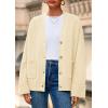 imagePRETTYGARDEN Womens 2026 Oversized Cardigan Sweaters Trendy Chunky Knit Long Sleeve V Neck Button Down Fall Winter OutfitsBeige