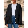 imagePRETTYGARDEN Womens 2026 Oversized Cardigan Sweaters Trendy Chunky Knit Long Sleeve V Neck Button Down Fall Winter OutfitsBlack
