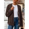 imagePRETTYGARDEN Womens 2026 Oversized Cardigan Sweaters Trendy Chunky Knit Long Sleeve V Neck Button Down Fall Winter OutfitsBrown