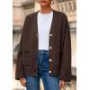 imagePRETTYGARDEN Womens 2026 Oversized Cardigan Sweaters Trendy Chunky Knit Long Sleeve V Neck Button Down Fall Winter OutfitsBrown