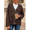 imagePRETTYGARDEN Womens 2026 Oversized Cardigan Sweaters Trendy Chunky Knit Long Sleeve V Neck Button Down Fall Winter OutfitsBrown