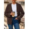 imagePRETTYGARDEN Womens 2026 Oversized Cardigan Sweaters Trendy Chunky Knit Long Sleeve V Neck Button Down Fall Winter OutfitsBrown