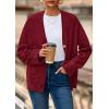 imagePRETTYGARDEN Womens 2026 Oversized Cardigan Sweaters Trendy Chunky Knit Long Sleeve V Neck Button Down Fall Winter OutfitsBurgundy