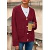 imagePRETTYGARDEN Womens 2026 Oversized Cardigan Sweaters Trendy Chunky Knit Long Sleeve V Neck Button Down Fall Winter OutfitsBurgundy