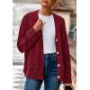 imagePRETTYGARDEN Womens 2026 Oversized Cardigan Sweaters Trendy Chunky Knit Long Sleeve V Neck Button Down Fall Winter OutfitsBurgundy